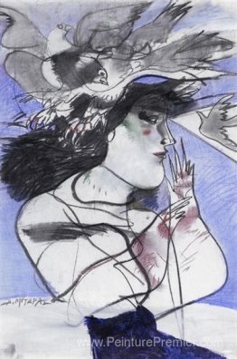 Femme avec colombes Femme avec colombes