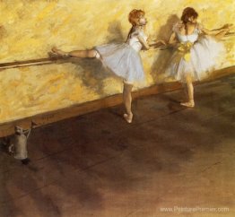 Des danseurs pratiquant à la barre Des danseurs pratiquant à la barre