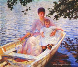 Mère et enfant dans un bateau Mère et enfant dans un bateau