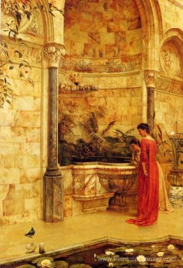 Dames élégantes par une fontaine Dames élégantes par une fontaine