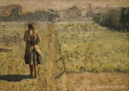 Fille dans le potager Fille dans le potager