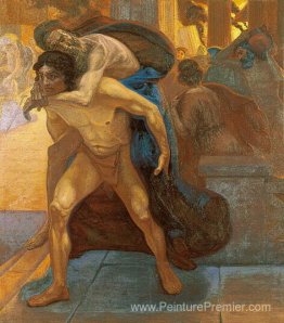 Énée sauvant son père à travers les flammes de Troy Énée sauvant son père à travers les flammes de Troy