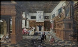 Hall avec la parabole de Lazare et de l'homme riche (Luc 16, 19 Hall avec la parabole de Lazare et de l'homme riche (Luc 16, 19