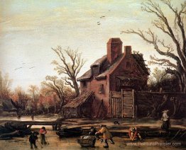 Paysage d'hiver avec ferme Paysage d'hiver avec ferme