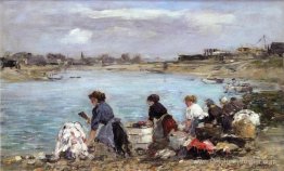 Blanchisseurs sur les rives des touques Blanchisseurs sur les rives des touques