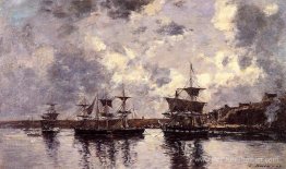 Camaret, trois maîtres ancrés dans le port Camaret, trois maîtres ancrés dans le port