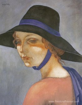 Portrait d'une jeune femme dans un chapeau (Jadwiga Zak) Portrait d'une jeune femme dans un chapeau (Jadwiga Zak)
