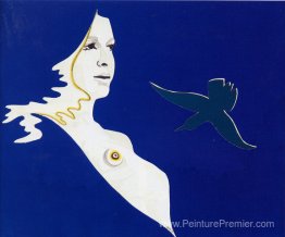 Autoportrait à l'oiseau vert ou femme à l'oiseau vert Autoportrait à l'oiseau vert ou femme à l'oiseau vert