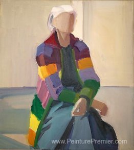 Autoportrait en long pull rayé Autoportrait en long pull rayé