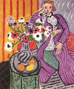 Robe violette et anémones Robe violette et anémones