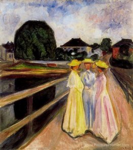 Trois filles sur la jetée Trois filles sur la jetée