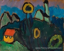 Landschaft mit Sonnenblumen Landschaft mit Sonnenblumen