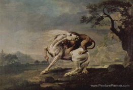 Lion attaquant un cheval Lion attaquant un cheval