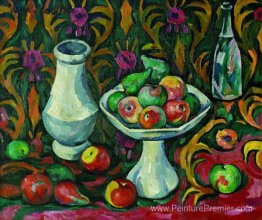 Nature morte avec bouteille, cruche et fruit Nature morte avec bouteille, cruche et fruit