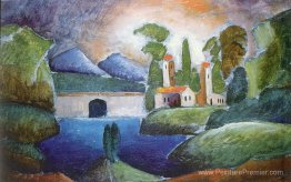 Paysage avec des tours Paysage avec des tours
