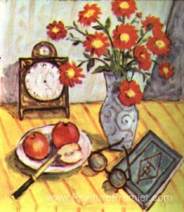 Nature morte avec des fleurs rouges Nature morte avec des fleurs rouges