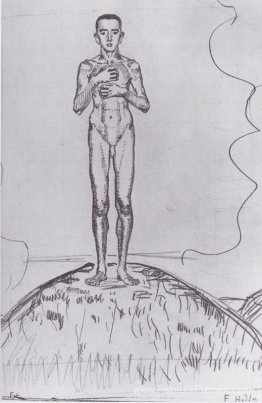 Jeune homme debout sur une colline Jeune homme debout sur une colline