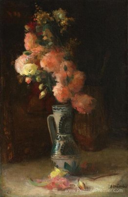 Vase avec roses et chrysanthèmes Vase avec roses et chrysanthèmes