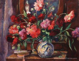 Nature morte avec des pivoines et des livres Nature morte avec des pivoines et des livres