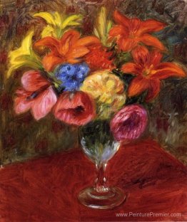 Coquelicots, lys et fleurs bleues Coquelicots, lys et fleurs bleues