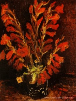 Vase avec glaïeri rouge Vase avec glaïeri rouge