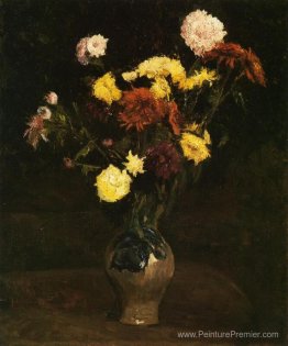 Panier des œillets et des zinnias Panier des œillets et des zinnias