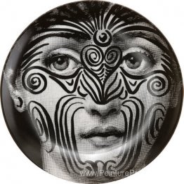 Thème et variations Plaque décorative # 9 (visage de tatouage) Thème et variations Plaque décorative # 9 (visage de tatouage)
