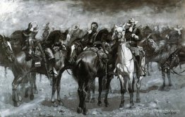 Cavalerie dans une tempête de sable en Arizona Cavalerie dans une tempête de sable en Arizona