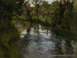 Scène des bois avec une rivière Scène des bois avec une rivière