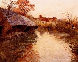 Une scène du rivière du matin Une scène du rivière du matin