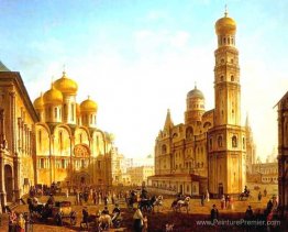 La place cathédrale du Kremlin de Moscou La place cathédrale du Kremlin de Moscou
