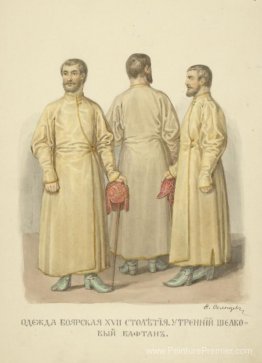 Vêtements Mobleman du XVIIe siècle. Kaftan en soie du matin Vêtements Mobleman du XVIIe siècle. Kaftan en soie du matin