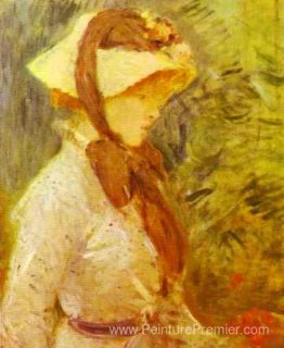 Jeune femme avec un chapeau de paille Jeune femme avec un chapeau de paille