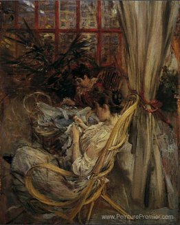 Deux femmes coudent Deux femmes coudent