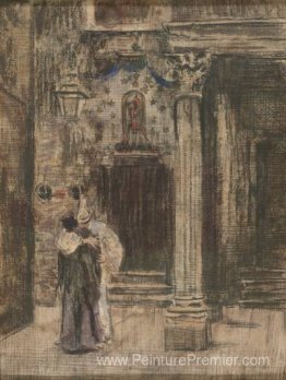 Pierrot et femme embrassant Pierrot et femme embrassant