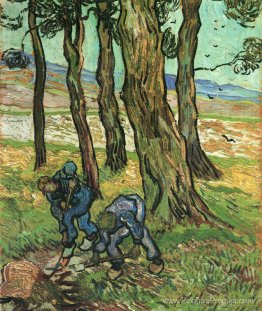 Deux creuseurs parmi les arbres Deux creuseurs parmi les arbres