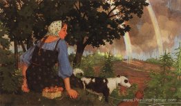 La fille avec le champignon sous l'arc-en-ciel La fille avec le champignon sous l'arc-en-ciel