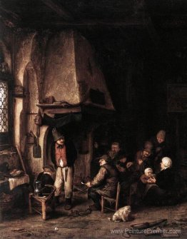 Intérieur d'une ferme avec des patineurs Intérieur d'une ferme avec des patineurs