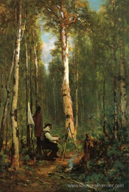 Artiste à son chevalet dans les bois Artiste à son chevalet dans les bois