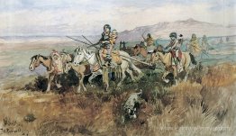 Camp de déménagement indien avec Travois Camp de déménagement indien avec Travois