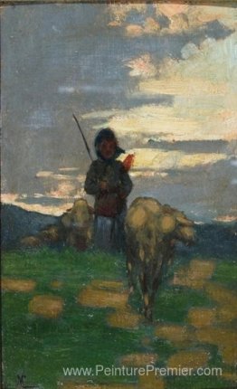 Berger avec troupeau Berger avec troupeau