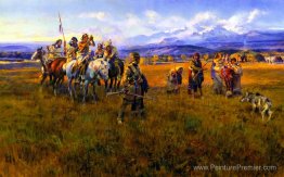 Lewis et Clark atteignent le camp Shoshone dirigé par Sacajawea Lewis et Clark atteignent le camp Shoshone dirigé par Sacajawea