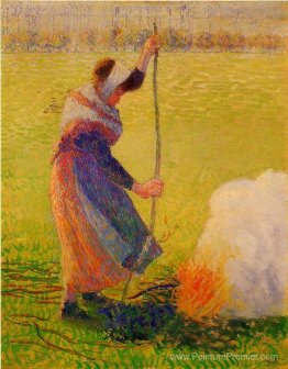 Femme brûlant du bois Femme brûlant du bois