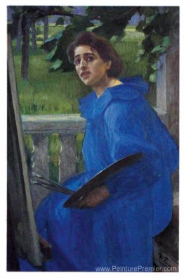 Hanna dans une robe bleue (portrait de la femme de l'artiste) Hanna dans une robe bleue (portrait de la femme de l'artiste)
