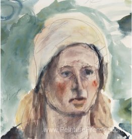 Portrait d'une femme portant une écharpe Portrait d'une femme portant une écharpe