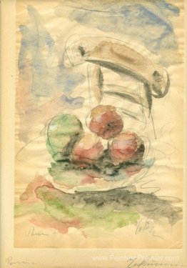Nature morte avec fruits et chaise Nature morte avec fruits et chaise