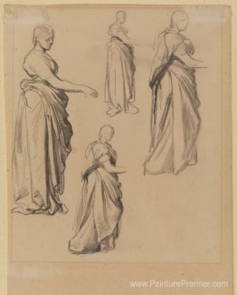 Quatre études sur une figure féminine drapée Quatre études sur une figure féminine drapée