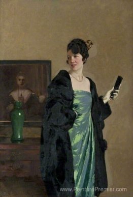 Dame dans une robe verte Dame dans une robe verte