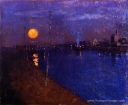 Paysage fluvial au clair de lune Paysage fluvial au clair de lune