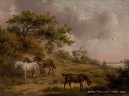 Paysage avec quatre chevaux Paysage avec quatre chevaux